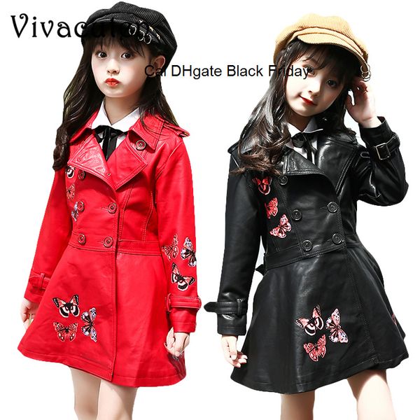 autumn spring girls leather jacket kids double-breasted trend coats children butterfly pattern long pu outwear girl fashion
autumn spring girls leather jacket kids double-breasted trend coats children butterfly pattern long pu outwear girl fashion