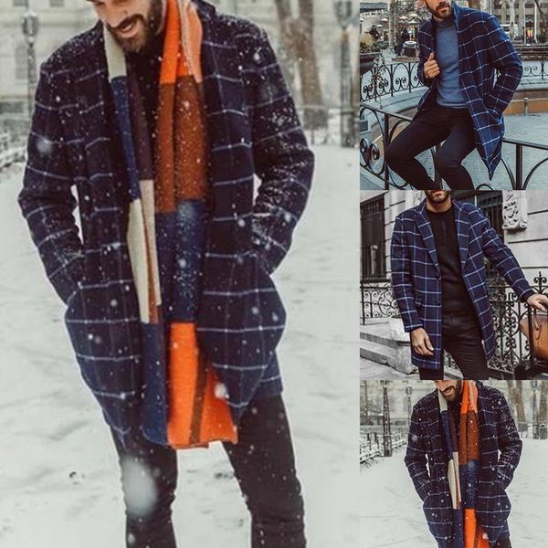 men's wool & blends autumn winter plaid fleece windbreaker casual long-length coat lapel collar long sleeve warm young male woolen jack, Black
men's wool & blends autumn winter plaid fleece windbreaker casual long-length coat lapel collar long sleeve warm young male woolen jack, Black