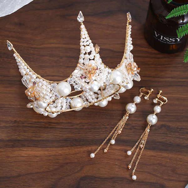 forseven royal queen princess tiaras and crown tassel earrings crystal pearls decor jewelry sets for women bride novia wedding, Silver
forseven royal queen princess tiaras and crown tassel earrings crystal pearls decor jewelry sets for women bride novia wedding, Silver