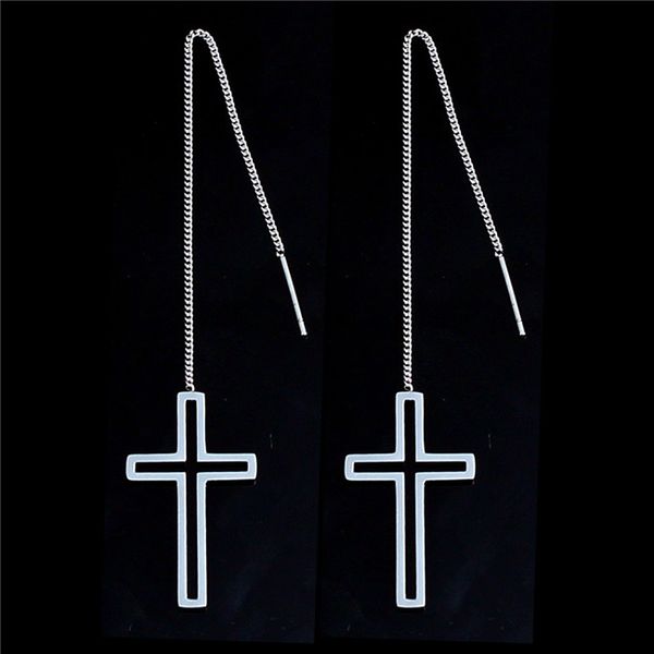 dangle & chandelier 2021 stainless steel jewelry korean drop long cross earrings hanging female brincos earring fashion charms women, Silver
dangle & chandelier 2021 stainless steel jewelry korean drop long cross earrings hanging female brincos earring fashion charms women, Silver