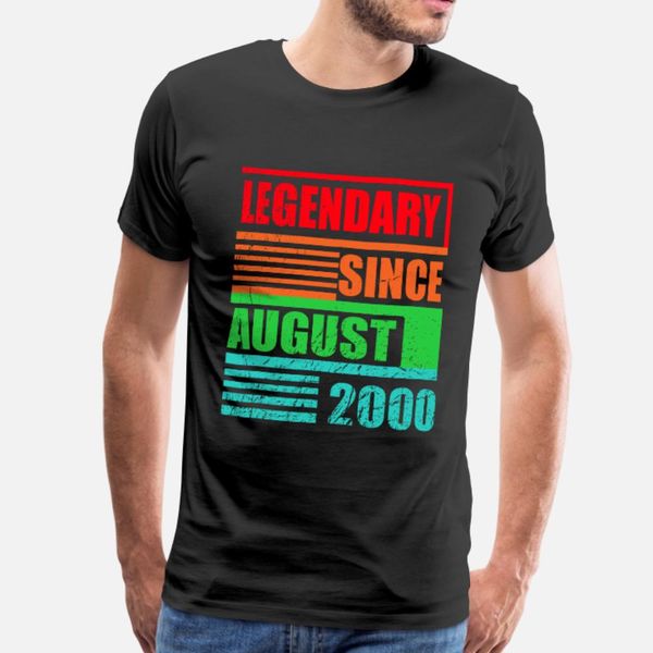 20th birthday legendary since august 2000 t shirt men designs 100% cotton s-xxxl vintage fitness fashion summer style kawaii shirt
20th birthday legendary since august 2000 t shirt men designs 100% cotton s-xxxl vintage fitness fashion summer style kawaii shirt