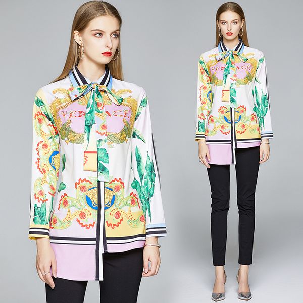 spring summer fall runway vintage baroque print collar long sleeve womens ladies party casual stylish shirts blouse, White
spring summer fall runway vintage baroque print collar long sleeve womens ladies party casual stylish shirts blouse, White