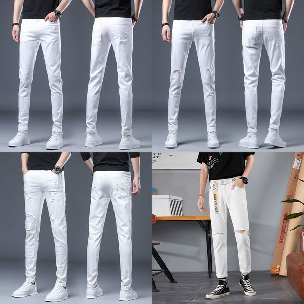 2020 summer cotton men spring and summer cotton elastic denim white black korean style slim fit ankle pants simple, Blue
2020 summer cotton men spring and summer cotton elastic denim white black korean style slim fit ankle pants simple, Blue