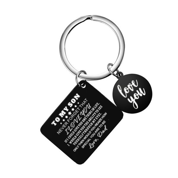 black stainless steel square key chains gift for men to my son daughter from love dad inspirational key chain, Silver
black stainless steel square key chains gift for men to my son daughter from love dad inspirational key chain, Silver