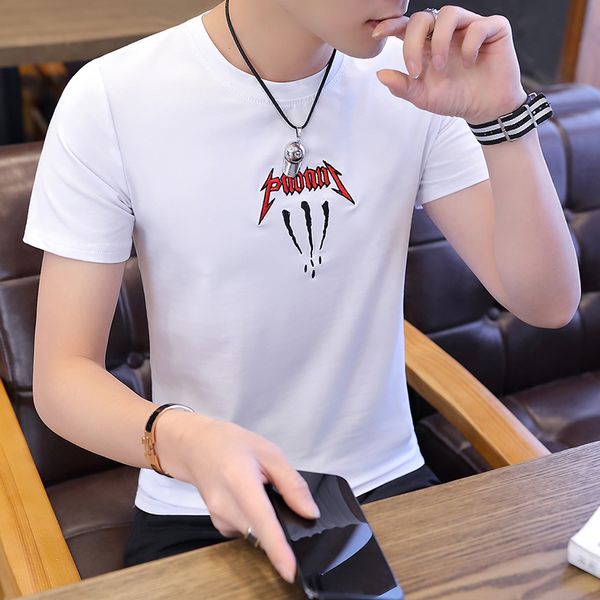 2019 new summer men's short sleeve t - shirt white printed cotton fashion, White;black
2019 new summer men's short sleeve t - shirt white printed cotton fashion, White;black
