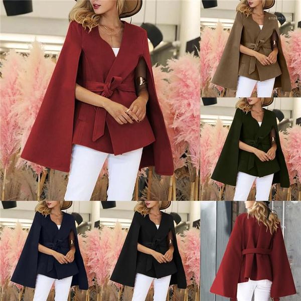 neck long sleeve waist down wool famale solid color coat women slim belt woolen coat v, Black
neck long sleeve waist down wool famale solid color coat women slim belt woolen coat v, Black