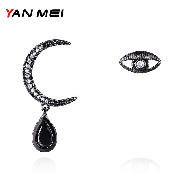 yanmei moon and eyes stud earrings for women water drop cz crystal asymmetric earring boucle d'oreille fashion jewelry yme7767, Golden;silver
yanmei moon and eyes stud earrings for women water drop cz crystal asymmetric earring boucle d'oreille fashion jewelry yme7767, Golden;silver