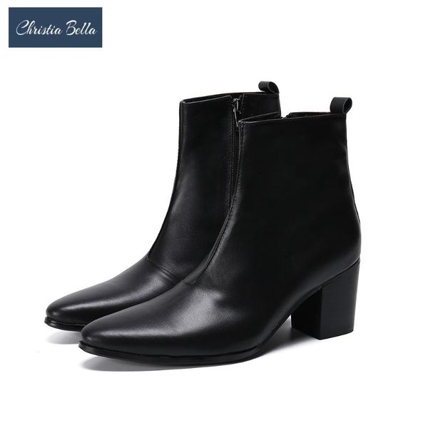christia bella winter autumn classic men short boots pointed toe real leather ankle boots high heel men shoes jazz dancer, Black
christia bella winter autumn classic men short boots pointed toe real leather ankle boots high heel men shoes jazz dancer, Black