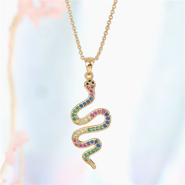 1pc vintage ethnic colorful zircon snake pendant necklace for women bohemian rainbow crystal choker clavicle chain jewelry, Silver
1pc vintage ethnic colorful zircon snake pendant necklace for women bohemian rainbow crystal choker clavicle chain jewelry, Silver