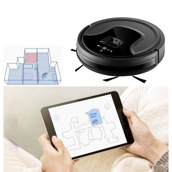 camera visual+gyroscope navigation smart vacuum cleaner robot with wifi app control,smart memory, water tank
camera visual+gyroscope navigation smart vacuum cleaner robot with wifi app control,smart memory, water tank