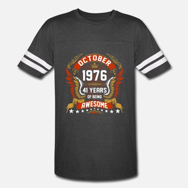 october 1976 41 years of being awesome t shirt men design 100% cotton o-neck natural loose comical spring pattern shirt, White;black
october 1976 41 years of being awesome t shirt men design 100% cotton o-neck natural loose comical spring pattern shirt, White;black