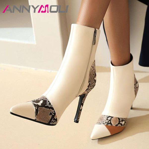 annymoli super high heel mid calf boots snake print thin heel woman boots pointed toe shoes zip lady autumn winter size 46, Black
annymoli super high heel mid calf boots snake print thin heel woman boots pointed toe shoes zip lady autumn winter size 46, Black