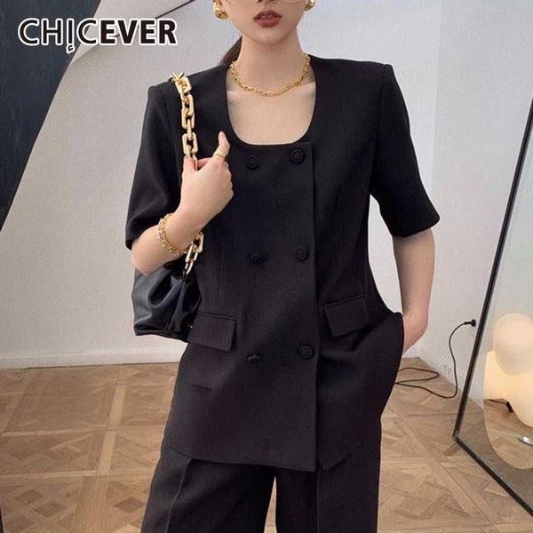 chicever women's blazer short o neck sleeve large size loose casual summer coats female korean clothing 2020 new fashion, White;black
chicever women's blazer short o neck sleeve large size loose casual summer coats female korean clothing 2020 new fashion, White;black