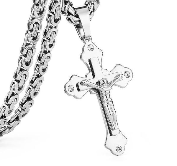 crucifix pendent necklaces stainless steel necklace jesus catholic religious neckless men gold chain sturdy byzantine38, Silver
crucifix pendent necklaces stainless steel necklace jesus catholic religious neckless men gold chain sturdy byzantine38, Silver