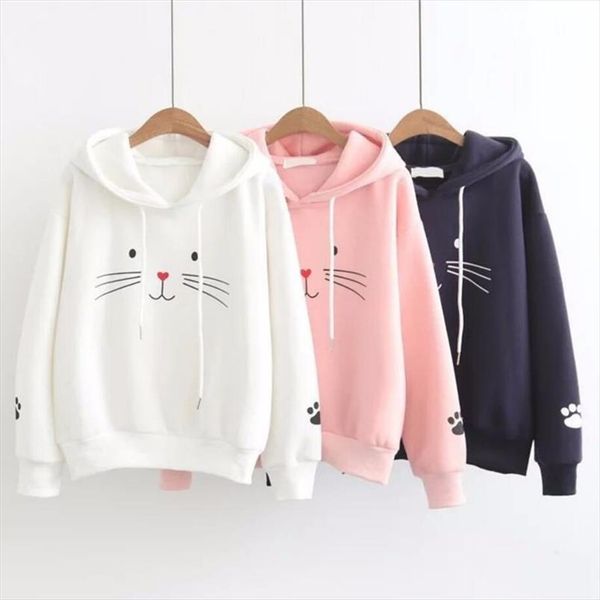 2020 sweatshirt hoodies women autumn streetwear cat print hoodie clothes korean style woman stylish casual hoodie zx 002, Black
2020 sweatshirt hoodies women autumn streetwear cat print hoodie clothes korean style woman stylish casual hoodie zx 002, Black