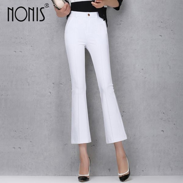 nonis plus size women mid waist elastic pockets pants slim ankle length bell-bottomed trousers 2020 lady casual fashion pants, Black;white
nonis plus size women mid waist elastic pockets pants slim ankle length bell-bottomed trousers 2020 lady casual fashion pants, Black;white