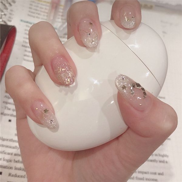 24pcs/set pretty finished glitter fake nails round head silver half moon star decal full nail art tips beauty bride nial tools, Red;gold
24pcs/set pretty finished glitter fake nails round head silver half moon star decal full nail art tips beauty bride nial tools, Red;gold