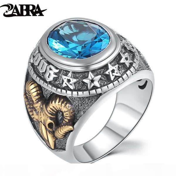 zabra 925 silver blue zircon men ring vintage stone punk rock gold sheep head thai handmade women rings sterling silver jewelry
zabra 925 silver blue zircon men ring vintage stone punk rock gold sheep head thai handmade women rings sterling silver jewelry