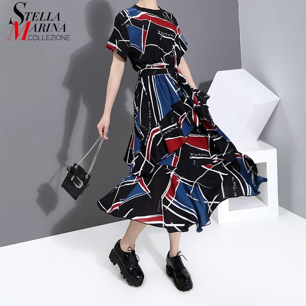 casual dresses 2021 women summer style multicolor printed long dress & sashes pin up o neck big size office ladies robe 6108, Black;gray
casual dresses 2021 women summer style multicolor printed long dress & sashes pin up o neck big size office ladies robe 6108, Black;gray