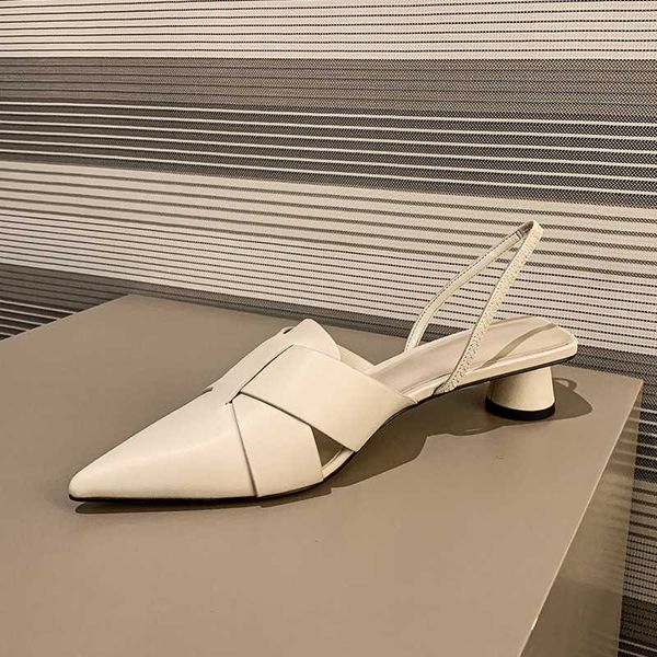 pointed toe leather elegant woman slippers mid heel solid colour shallow 2020 new summer luxury designer ladies sandals, Black
pointed toe leather elegant woman slippers mid heel solid colour shallow 2020 new summer luxury designer ladies sandals, Black