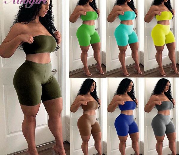 women party club two piece set casual strapless solid tube + short pant suit set female outfit sportwear tracksuit joggings, Gray
women party club two piece set casual strapless solid tube + short pant suit set female outfit sportwear tracksuit joggings, Gray