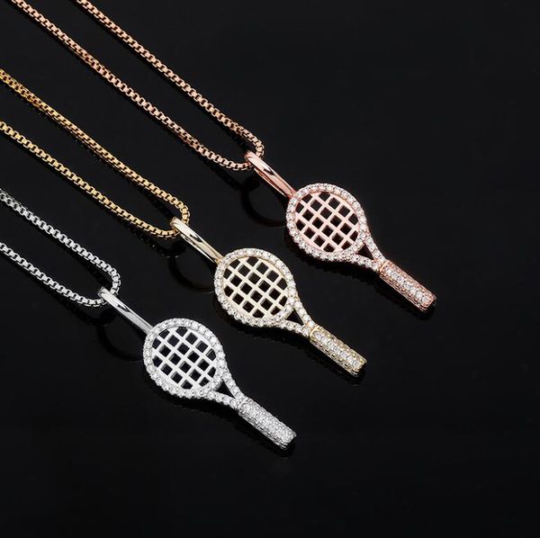 925 sterling silver tennis racket pendant full of zircon women's hip hop personality luxury necklace jewelry
925 sterling silver tennis racket pendant full of zircon women's hip hop personality luxury necklace jewelry