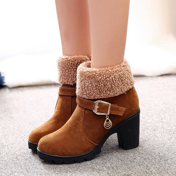 autumn winter new style round head high heel thick heel belt buckle two wear flanged ankle boots large size boots, Black
autumn winter new style round head high heel thick heel belt buckle two wear flanged ankle boots large size boots, Black