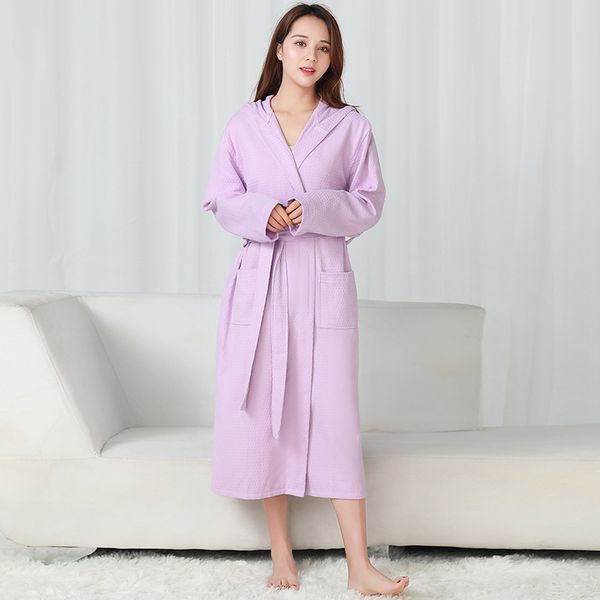 women's sleepwear cotton waffle womens bathrobe solid medium length hooded robe dressing gown for women, Black;red
women's sleepwear cotton waffle womens bathrobe solid medium length hooded robe dressing gown for women, Black;red