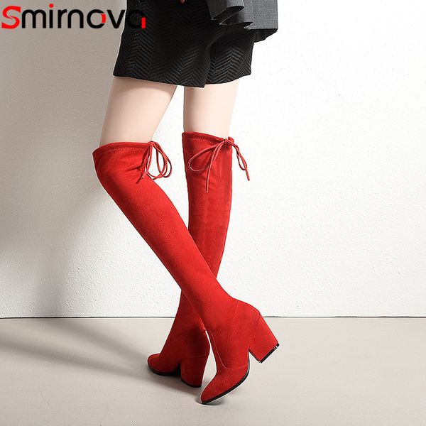 smirnova size 33-43 fashion over the knee boots women pointed toe thigh high boots cross tied flock high heels ladies prom, Black
smirnova size 33-43 fashion over the knee boots women pointed toe thigh high boots cross tied flock high heels ladies prom, Black