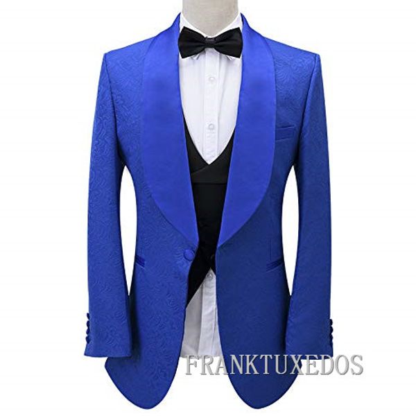 3 piece royal blue velvet shawl lapel groom tuxedos groomsmen red/white/black jacquard tuxedo man suit men's blazer 
3 piece royal blue velvet shawl lapel groom tuxedos groomsmen red/white/black jacquard tuxedo man suit men's blazer