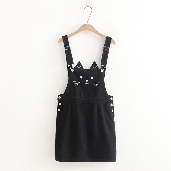 2020 summer denim dress women cartoon cat embroidery suspender sundress harajuku kawaii cute mori girl jean dress white vestidos, Black;gray
2020 summer denim dress women cartoon cat embroidery suspender sundress harajuku kawaii cute mori girl jean dress white vestidos, Black;gray