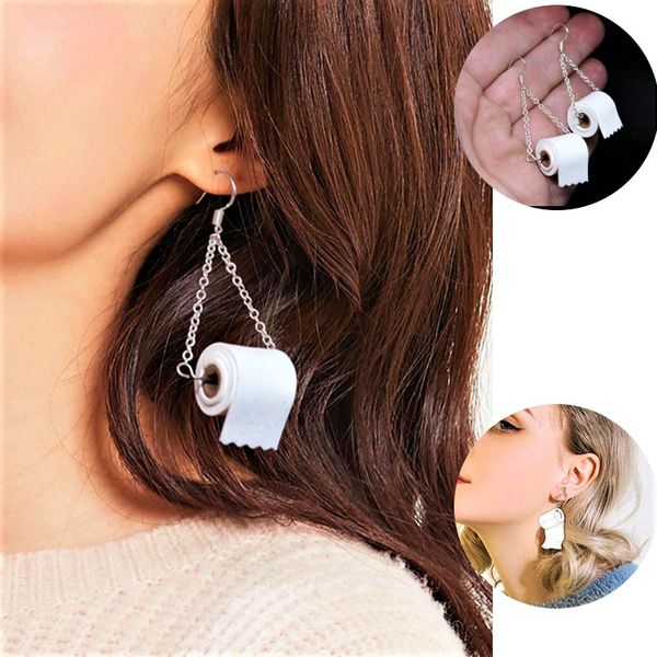 roll paper dangle earrings funny 3d tissue geometric drop earring creative paper towel toilet earrings for women girl, Silver
roll paper dangle earrings funny 3d tissue geometric drop earring creative paper towel toilet earrings for women girl, Silver