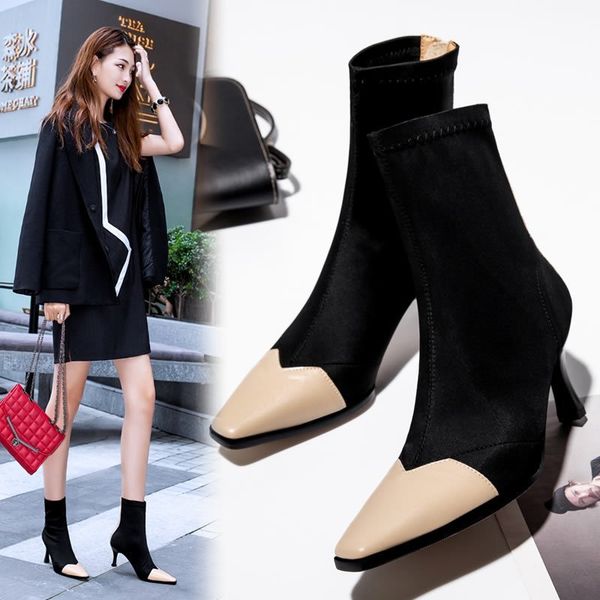 Fashionable short boots for women 2020 autumn and winter new versatile thin and thin boots with high heels short X169, Black
Fashionable short boots for women 2020 autumn and winter new versatile thin and thin boots with high heels short X169, Black