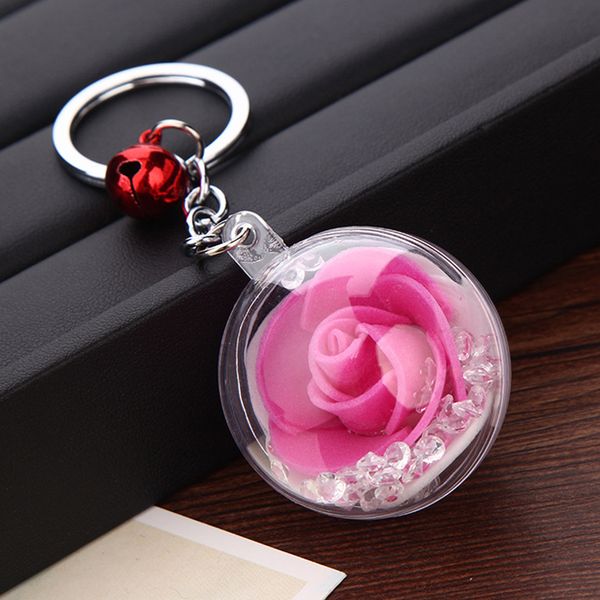 rose flower keychain transparent ball metal bell pendant fashion romantic christmas gift for women girls couples key rings, Silver
rose flower keychain transparent ball metal bell pendant fashion romantic christmas gift for women girls couples key rings, Silver