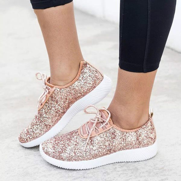 vulcanized shoes women casual shoes women glitter sneakers bling white sneakers lace-up sparkly zapatos mujer 2020, Black