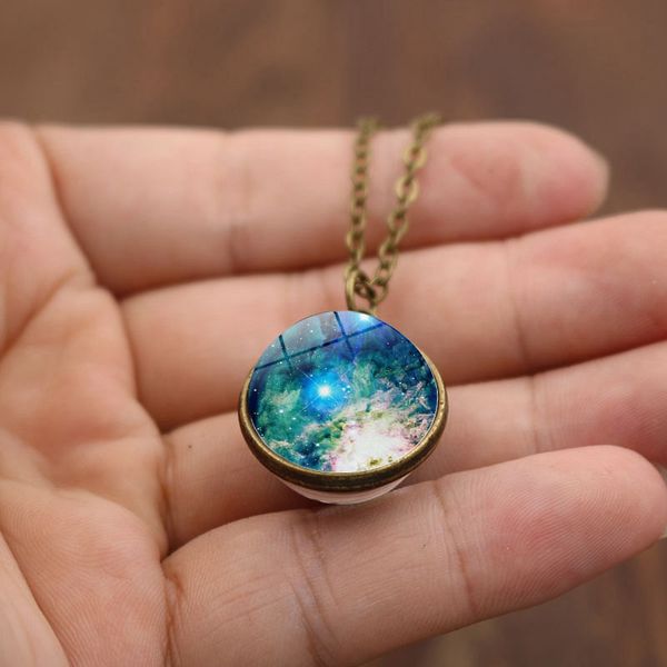wg 1pc vast starry sky milky way double-sided glass ball cabochon time gem&stone necklace pendant sweater chain accessories, Silver
wg 1pc vast starry sky milky way double-sided glass ball cabochon time gem&stone necklace pendant sweater chain accessories, Silver