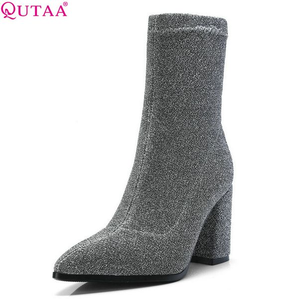 qutaa 2020 women boots knitting fashion women shoes winter boots platform square high heel elegant casual size 34-42, Black
qutaa 2020 women boots knitting fashion women shoes winter boots platform square high heel elegant casual size 34-42, Black