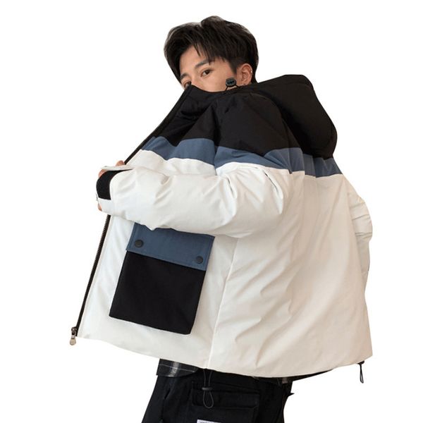 men's zippered warm thick jacket with hood short down jacket men's coat duck down winter, Black
men's zippered warm thick jacket with hood short down jacket men's coat duck down winter, Black