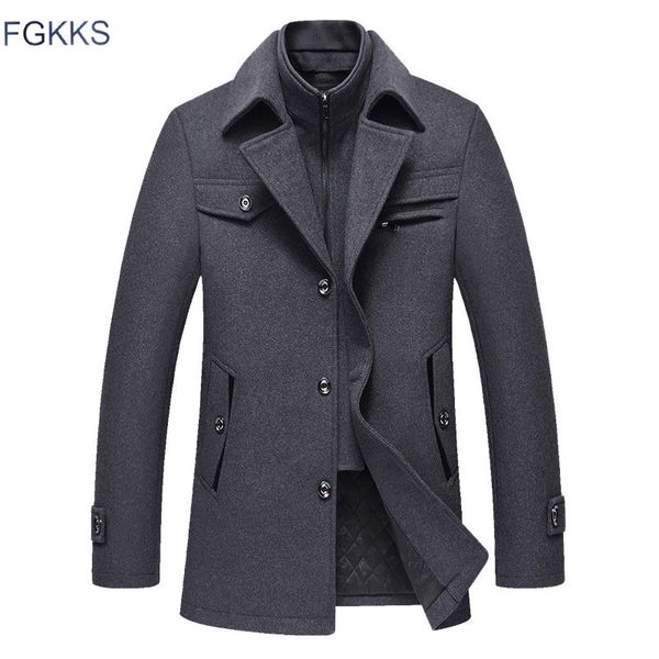 fgkks men winter wool coat 2020 men's new fashion warm thick comfortable wool blends woolen pea coat male trench coat overcoat cx200814, Black
fgkks men winter wool coat 2020 men's new fashion warm thick comfortable wool blends woolen pea coat male trench coat overcoat cx200814, Black