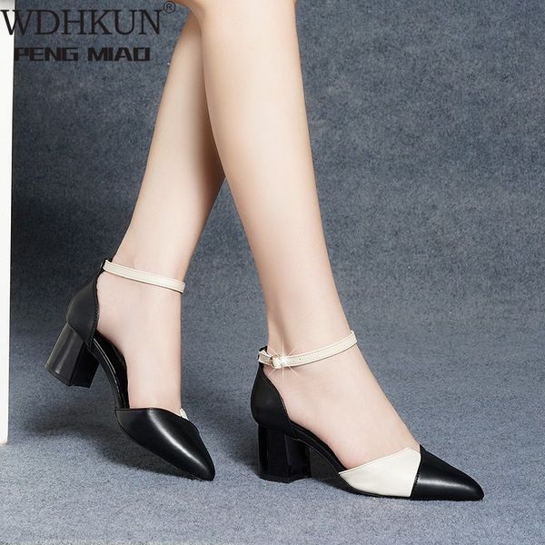 dress shoes 2021 women's high heels korean color matching pointed toe thick heel high-heels summer size 33-42 women pu, Black
dress shoes 2021 women's high heels korean color matching pointed toe thick heel high-heels summer size 33-42 women pu, Black