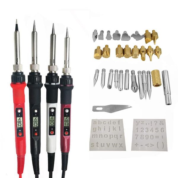 60w/80w digital electric soldering iron carving pyrography tool wood burning embossing soldering pen set temperature adjustable
60w/80w digital electric soldering iron carving pyrography tool wood burning embossing soldering pen set temperature adjustable