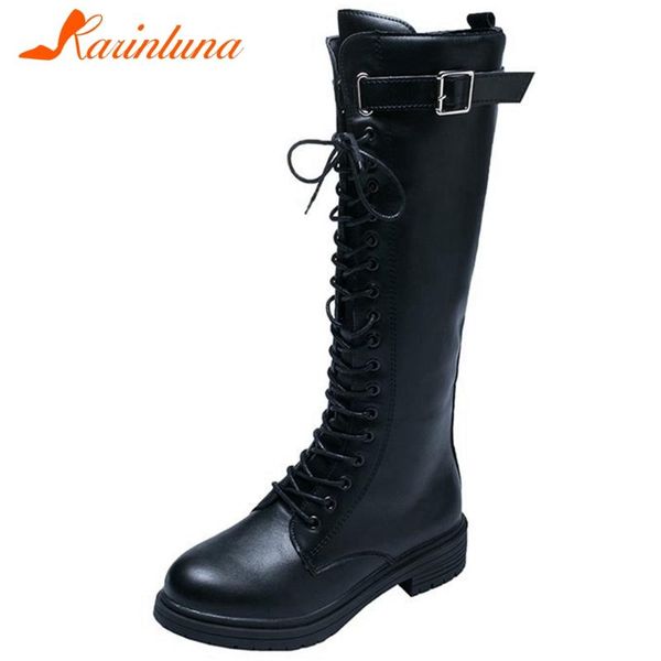 karin new fashion female knee high boots round toe med heels with buckle solid boots women cross tied zip office shoes women, Black
karin new fashion female knee high boots round toe med heels with buckle solid boots women cross tied zip office shoes women, Black