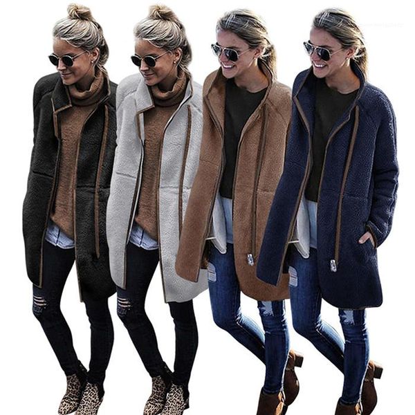 neck wool colorblock zipper pocket long sleeve solid coat famale loose warm outwear women winter turtle, Black
neck wool colorblock zipper pocket long sleeve solid coat famale loose warm outwear women winter turtle, Black