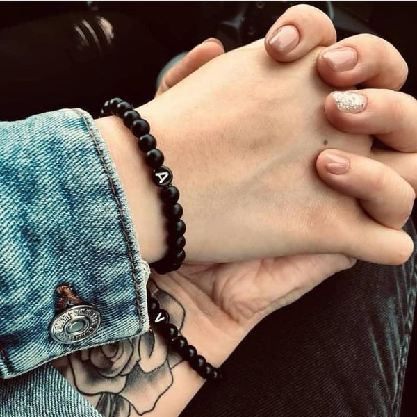 beaded, strands letter bracelets for men women couple handmade a-z letters 6mm matte onyx beads custom boyfriends girlfriends jewelry, Black
beaded, strands letter bracelets for men women couple handmade a-z letters 6mm matte onyx beads custom boyfriends girlfriends jewelry, Black
