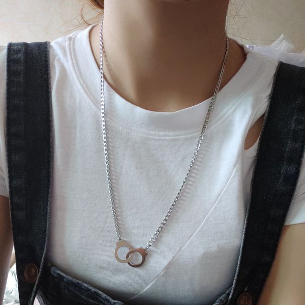 egirl cool girl rock funk 100% full stainless steel 55cm long chain handcuffs necklace hiphop goythic lovers gifts jewelry, Silver
egirl cool girl rock funk 100% full stainless steel 55cm long chain handcuffs necklace hiphop goythic lovers gifts jewelry, Silver