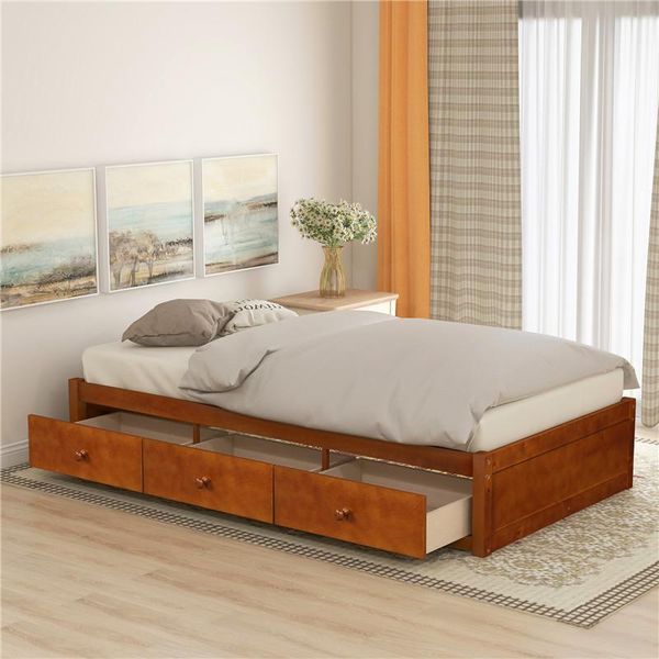 us stock, oris fur, oak color twin size platform storage bed with 3 drawers for kids bedroom sets wf193634aal
us stock, oris fur, oak color twin size platform storage bed with 3 drawers for kids bedroom sets wf193634aal