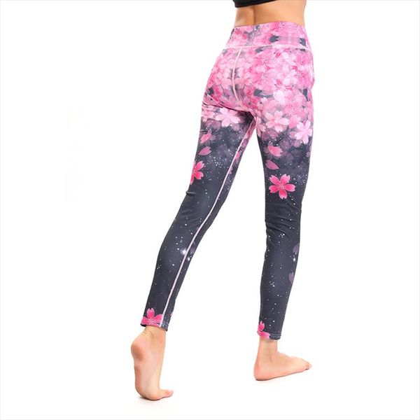 women pink cherry blossom print leggings femme polyester knitted workout leggings high waist push up fitness trouser, Black
women pink cherry blossom print leggings femme polyester knitted workout leggings high waist push up fitness trouser, Black