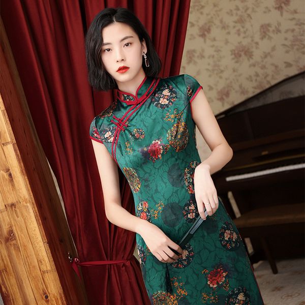 ethnic clothing summer dress long style silk chinese slim women's fashion cheongsam classic modern qipao lady evening, Red
ethnic clothing summer dress long style silk chinese slim women's fashion cheongsam classic modern qipao lady evening, Red