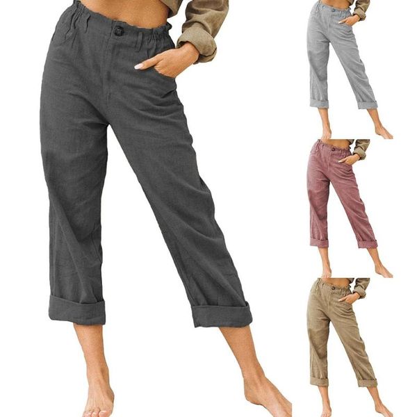 women casual high waist pockets cotton linen long straight pants loose trousers, Black;white
women casual high waist pockets cotton linen long straight pants loose trousers, Black;white