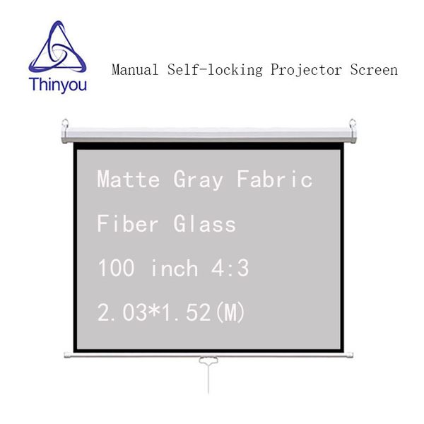 projection screens thinyou 100 inch 4:3 auto self-locking screen matte gray fabric fiber glass pull down manual projector for hd
projection screens thinyou 100 inch 4:3 auto self-locking screen matte gray fabric fiber glass pull down manual projector for hd